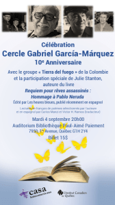 Julie Stanton invitée du cercle Gabriel Garcia-Marquez